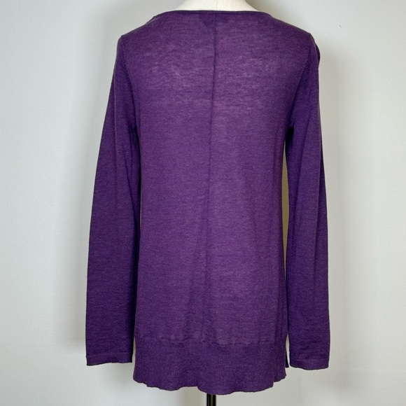Eileen Fisher African Violet Purple Tencel Alpaca Wool Sweater Womens Size 2P-4P - Picture 4 of 9